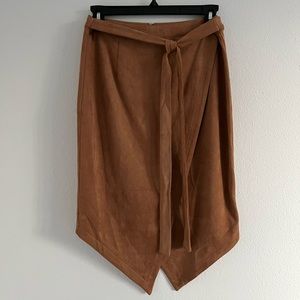 Sugarlips Tan Suede Skirt